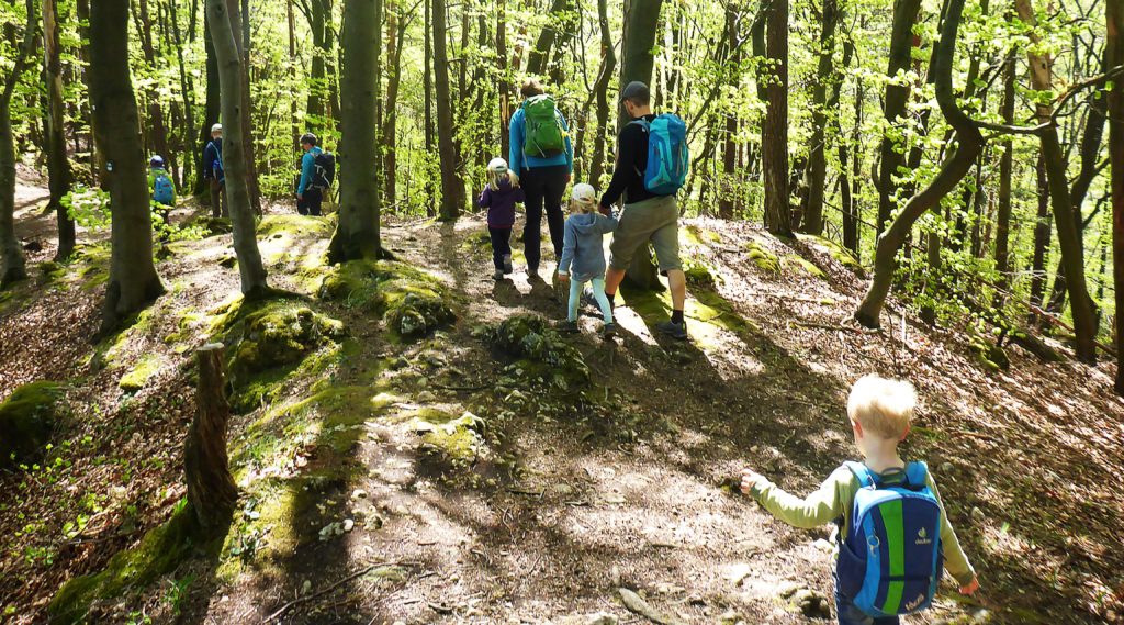 Eine Schar Kinder im Wald