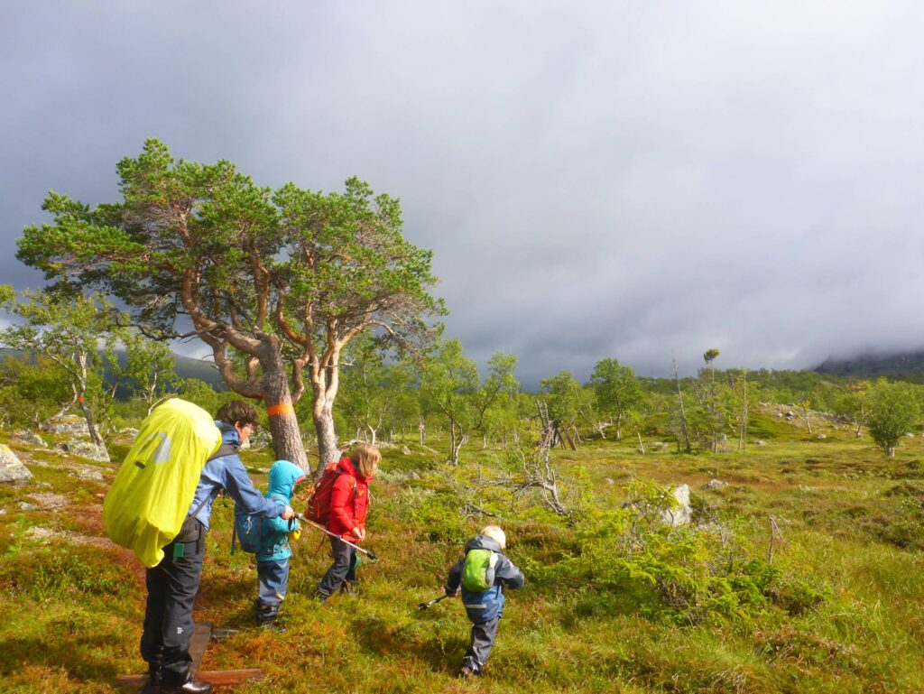 Weites Wandern mit Familie in Schweden